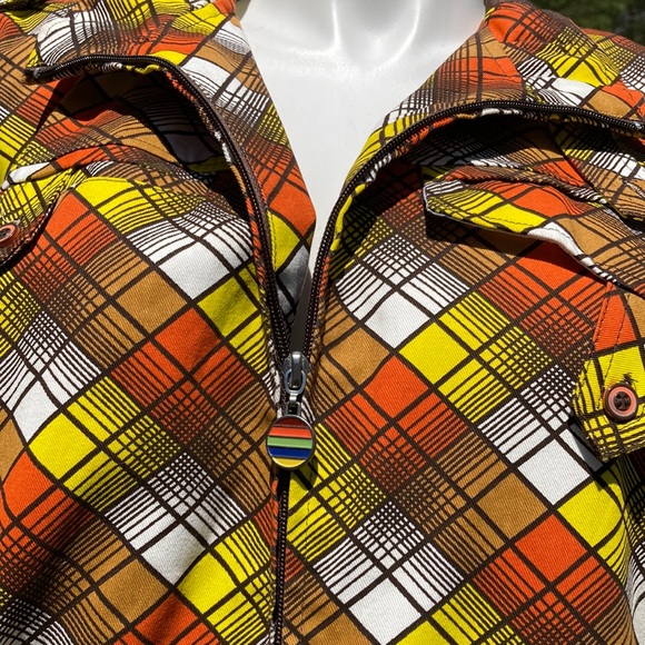 Celebrity by Design funky plaid all cotton lined logo jacket size L - Picture 2 of 9